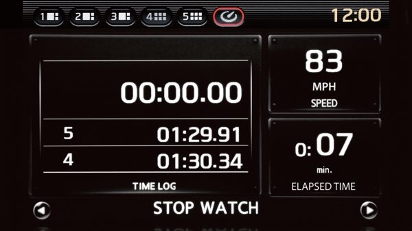Nissan GT-R Multifunction Display Factory Preset Stop watch